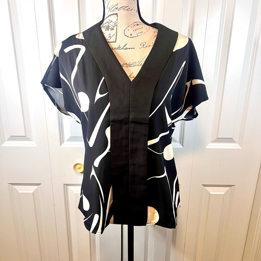 Black and White Blouse